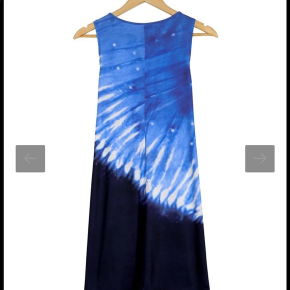 Sunshine tie-dye dress - Yobery. trending tie-dye print. Blue & White, size XL - Picture 3 of 6
